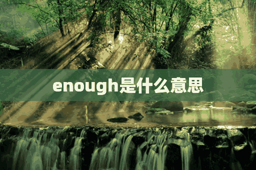 enough是什么意思(enough是什么意思中文)